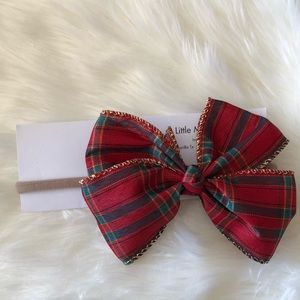 Christmas bow on nylon headband